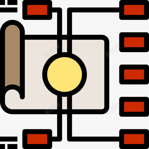 建筑项目管理22线颜色图标svg_新图网 https://ixintu.com 建筑 项目管理 颜色