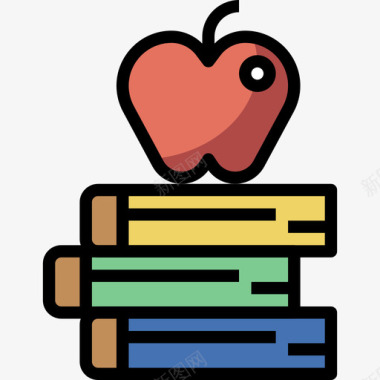 苹果现代教育3线性颜色图标图标