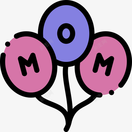 气球母亲节20线性颜色图标svg_新图网 https://ixintu.com 母亲节 气球 线性 颜色