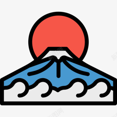富士landmark17线性颜色图标图标