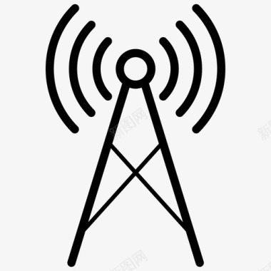 无线电塔天线塔通信天线图标图标