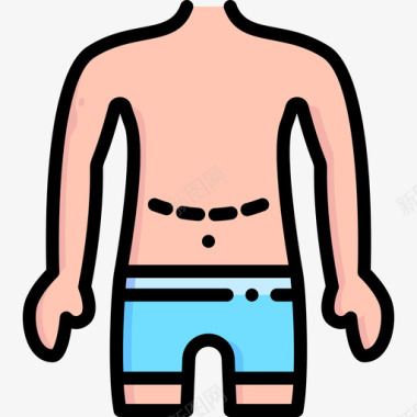 腹部成形术整形手术45线色图标图标