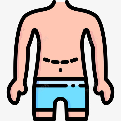 腹部成形术整形手术45线色图标svg_新图网 https://ixintu.com 成形术 手术 整形 线色 腹部