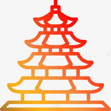 宝塔中国传统坡度图标图标