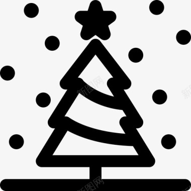 圣诞树冬季102线形图标图标