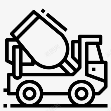 混凝土运输车施工搅拌机图标图标
