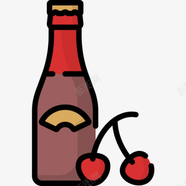 啤酒啤酒34线性颜色图标图标