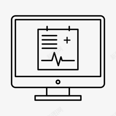 医疗图表液晶显示器医疗文件图标图标