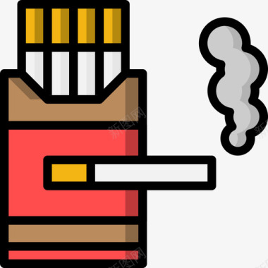 香烟酒吧和酒吧9线性颜色图标图标