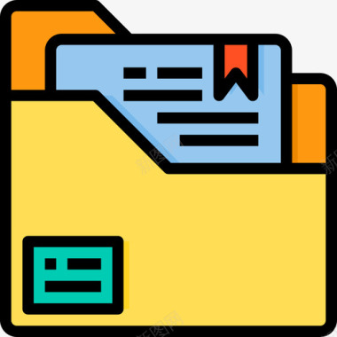 文件夹文件和文件夹3线颜色图标图标