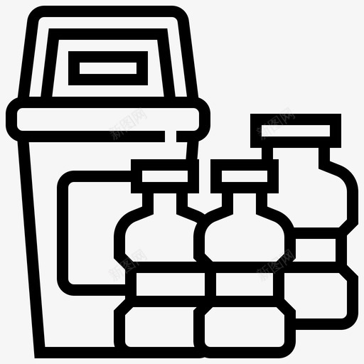 垃圾回收瓶子桶图标svg_新图网 https://ixintu.com 回收 垃圾 拯救 救世 环保 瓶子 界线