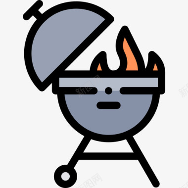烧烤烧烤38线性颜色图标图标