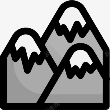 山冬季101线性颜色图标图标