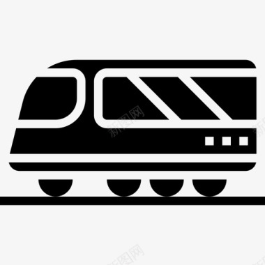 地铁运输车辆字形图标图标