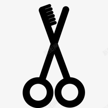 剪剪刀理发店工具图标图标