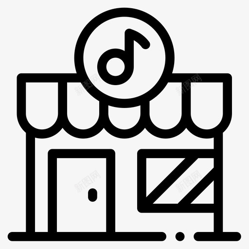 建筑与城市音乐商店26线性图标svg_新图网 https://ixintu.com 商店 城市 建筑 线性 音乐
