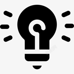 普通灯泡灯泡普通艺术24填充图标高清图片