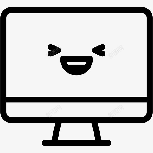 笑电脑设备图标svg_新图网 https://ixintu.com 情绪 显示器 电脑 符号 表情 设备