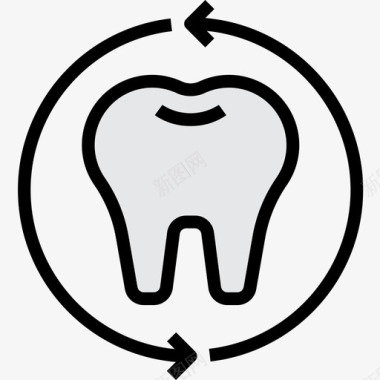 医疗援助牙科35线性颜色图标图标