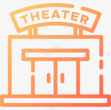 剧院电影院79渐变图标图标