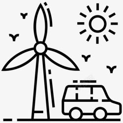 风能动力风能汽车动力环保汽车图标高清图片