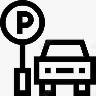 停车场城市生活47直线型图标图标
