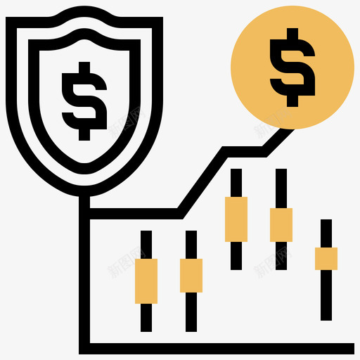 安全投资类型黄影图标svg_新图网 https://ixintu.com 安全 投资 投资类 类型 黄影