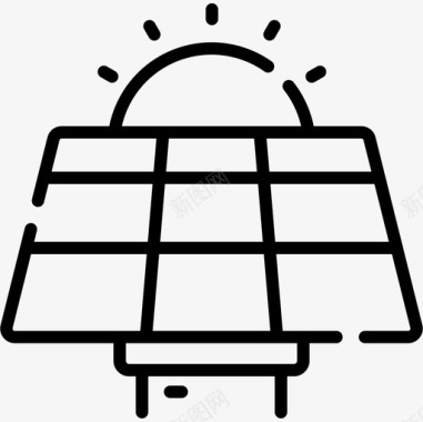 太阳能电池板智能家居50线性图标图标