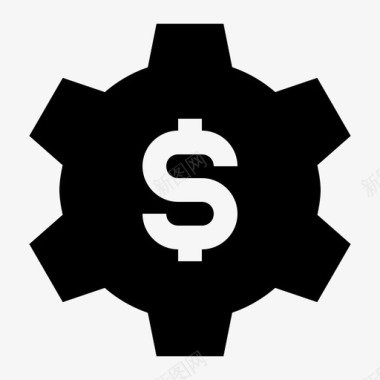 齿轮美元金融图标图标