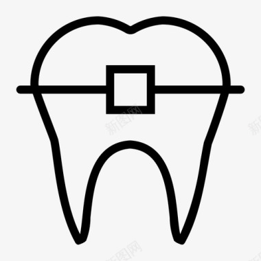 牙齿牙套医疗和医院图标图标