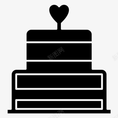 生日蛋糕心爱情蛋糕图标图标