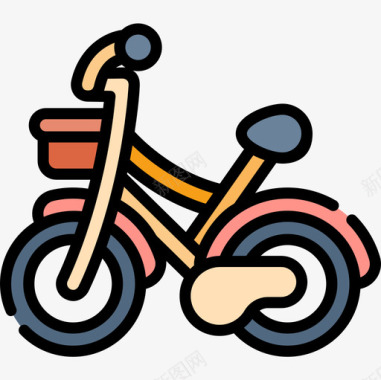 自行车健康57线性颜色图标图标