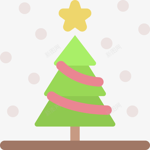 圣诞树冬季104平坦图标svg_新图网 https://ixintu.com 冬季 圣诞树 平坦