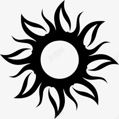 太阳炎热夏天图标图标