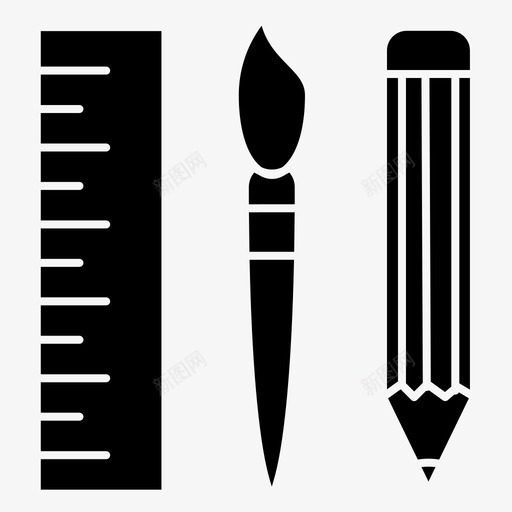 文具画笔铅笔图标svg_新图网 https://ixintu.com 天平 尺子 文具 画笔 铅笔