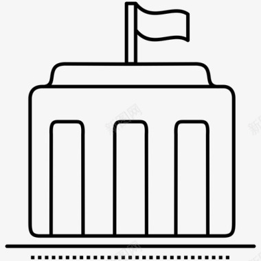 市政厅国会大厦政治图标图标