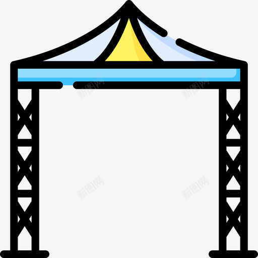 帐篷音乐节39线性颜色图标svg_新图网 https://ixintu.com 帐篷 线性 音乐节 颜色