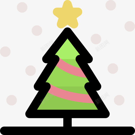 圣诞树冬季101线形颜色图标svg_新图网 https://ixintu.com 冬季 圣诞树 线形 颜色