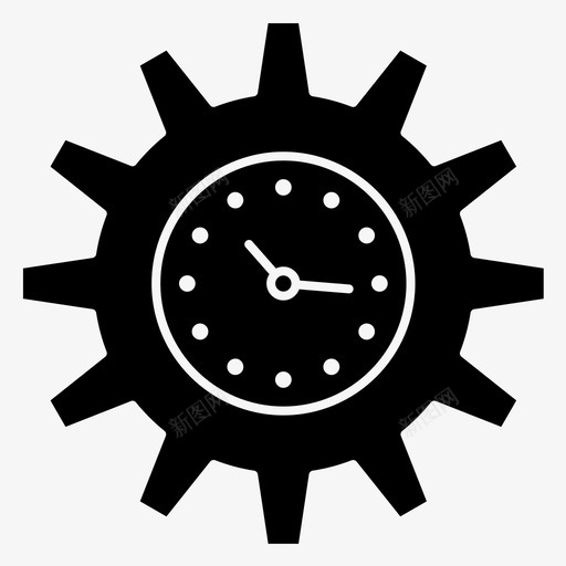 时钟齿轮时间图标svg_新图网 https://ixintu.com 时钟 时间 齿轮