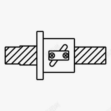 工业用滚珠丝杠滚珠丝杠机械传动零件图标图标