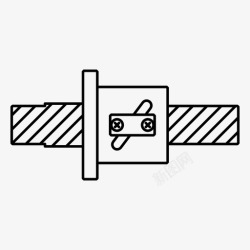 机械传动工业用滚珠丝杠滚珠丝杠机械传动零件图标高清图片