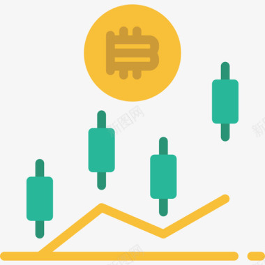 分析比特币104扁平图标图标
