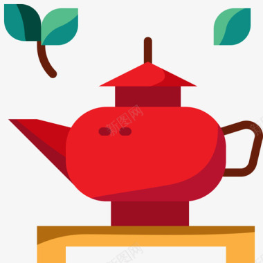 茶壶瓷器68扁平图标图标