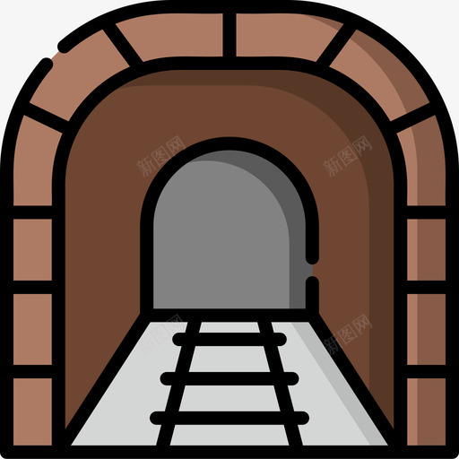 隧道铁路31线颜色图标svg_新图网 https://ixintu.com 铁路 隧道 颜色