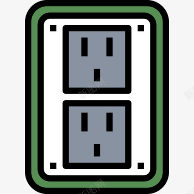 连接电源和能量12线性颜色图标图标