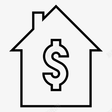 美元抵押贷款房地产金融图标图标