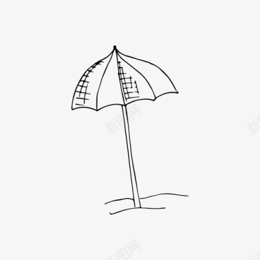 沙滩伞假日大海图标图标