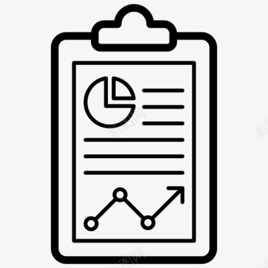 统计报告商业生产力报告财务业绩图标图标