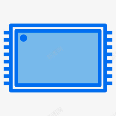 芯片半导体蓝色图标图标