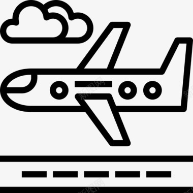 飞机旅行和度假10直线图标图标